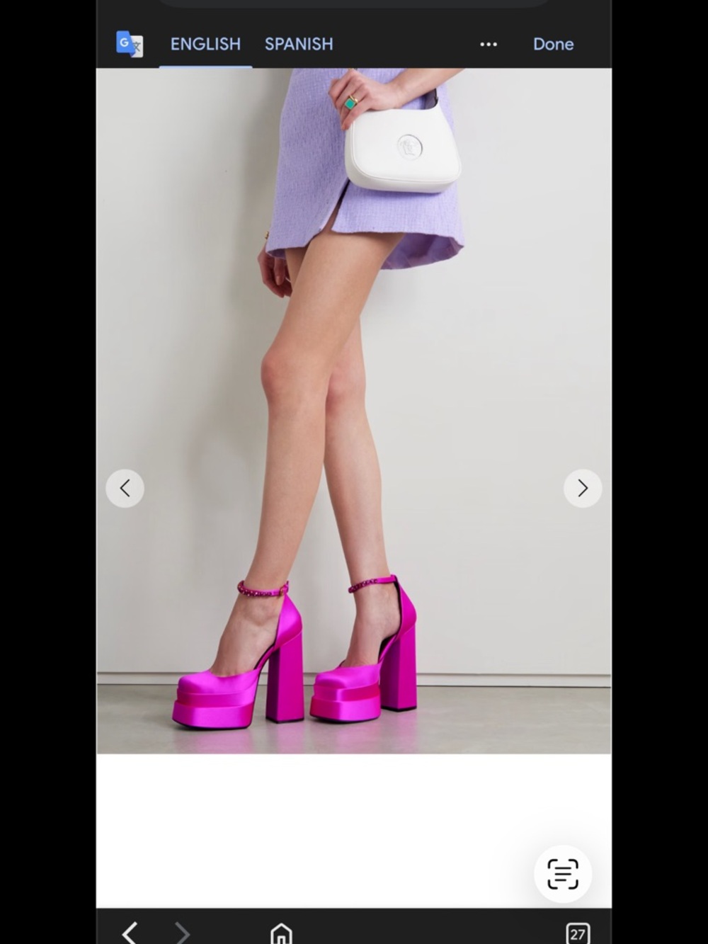 Hot Pink Platform Ankle-Strap Pumps